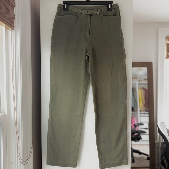 VINTAGE RALPH LAUREN | MID RISE GREEN STRETCH EQUESTRIAN STYLE TROUSER PANTS 10 - Picture 2 of 9